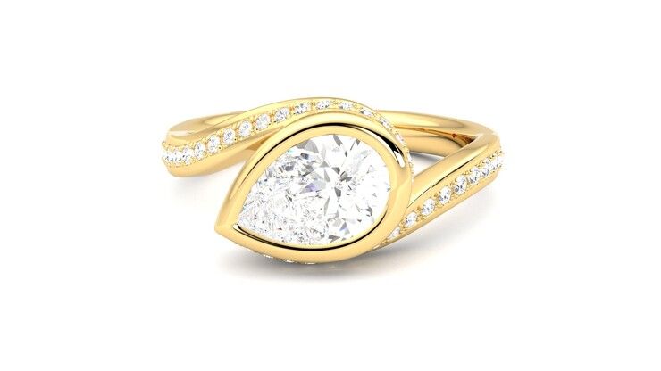 Taylor & Hart Nalu Pear Engagement Ring 360 degree image 28
