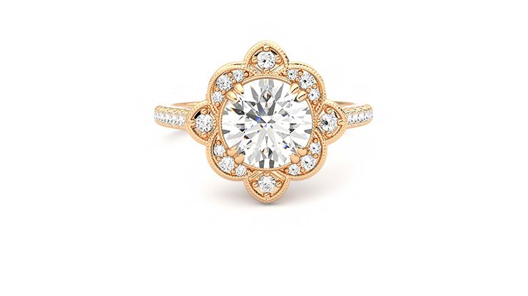 Taylor & Hart Neptune Round Engagement Ring 360 degree image 1