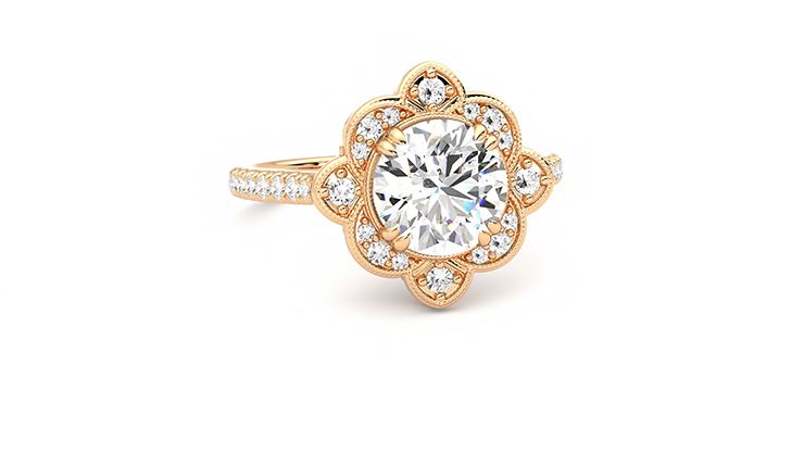 Taylor & Hart Neptune Round Engagement Ring 360 degree image 3