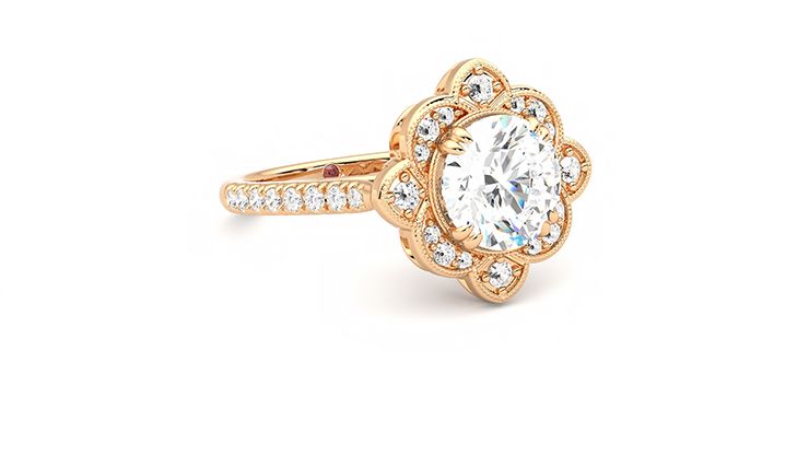 Taylor & Hart Neptune Round Engagement Ring 360 degree image 5
