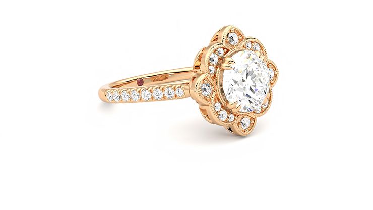 Taylor & Hart Neptune Round Engagement Ring 360 degree image 6