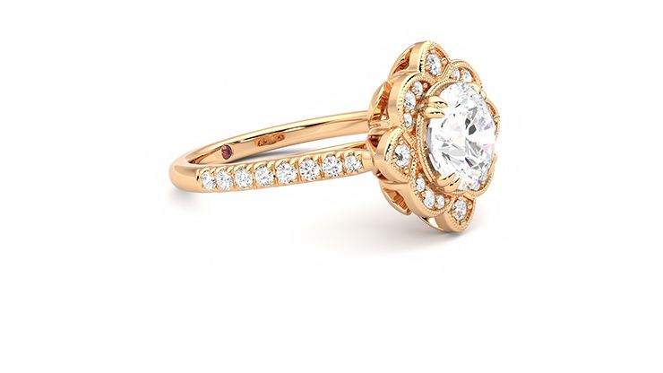 Taylor & Hart Neptune Round Engagement Ring 360 degree image 7