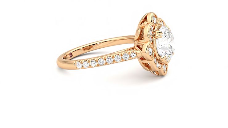 Taylor & Hart Neptune Round Engagement Ring 360 degree image 8