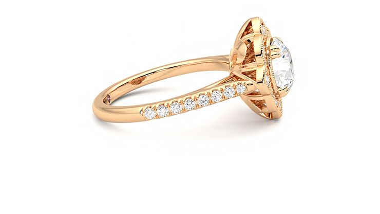 Taylor & Hart Neptune Round Engagement Ring 360 degree image 9
