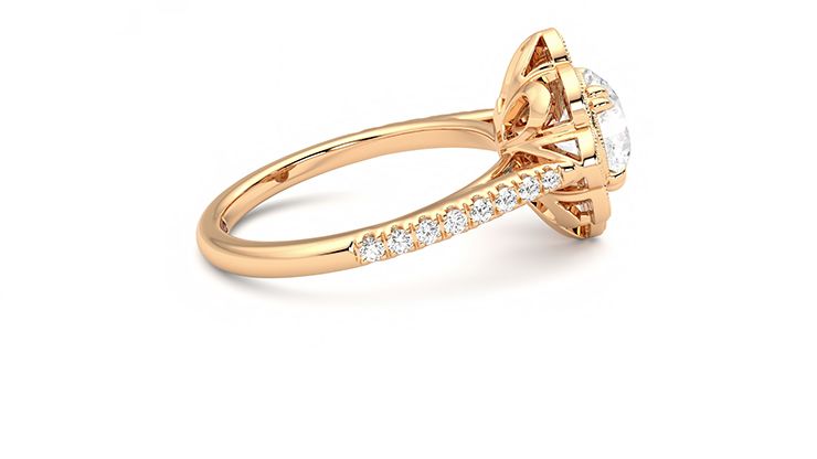 Taylor & Hart Neptune Round Engagement Ring 360 degree image 10