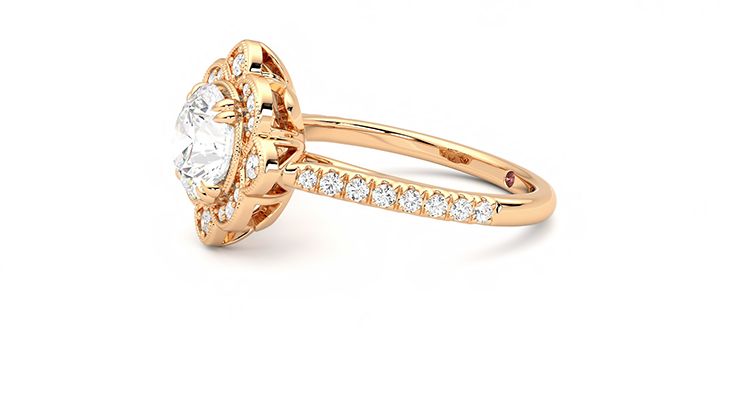 Taylor & Hart Neptune Round Engagement Ring 360 degree image 22