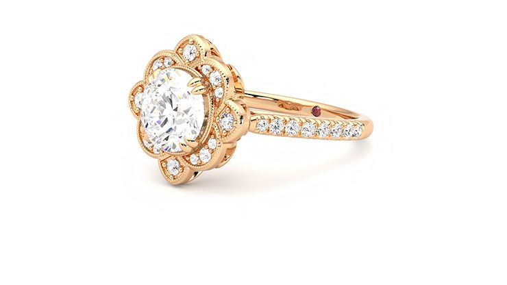 Taylor & Hart Neptune Round Engagement Ring 360 degree image 24
