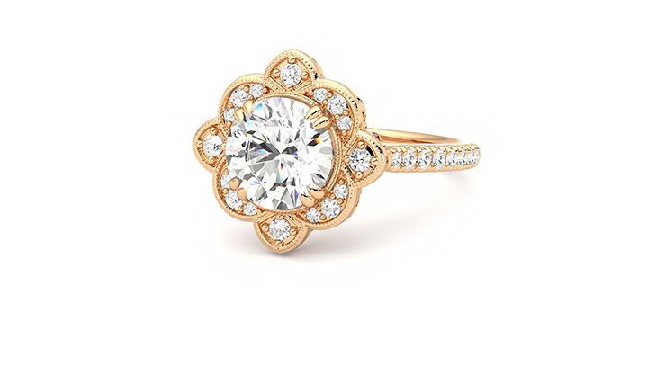 Taylor & Hart Neptune Round Engagement Ring 360 degree image 26