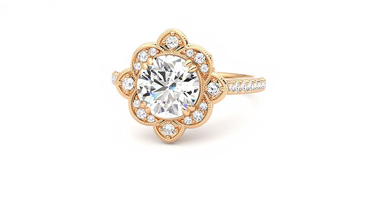 Taylor & Hart Neptune Round Engagement Ring 360 degree image 27