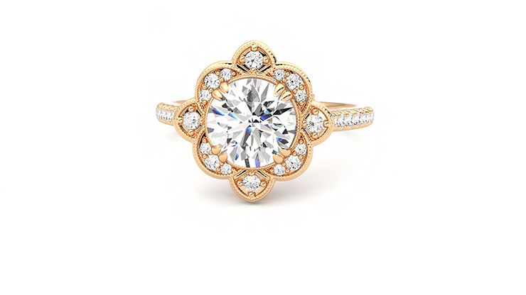 Taylor & Hart Neptune Round Engagement Ring 360 degree image 28