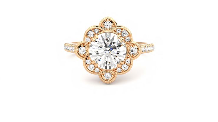 Taylor & Hart Neptune Round Engagement Ring 360 degree image 29