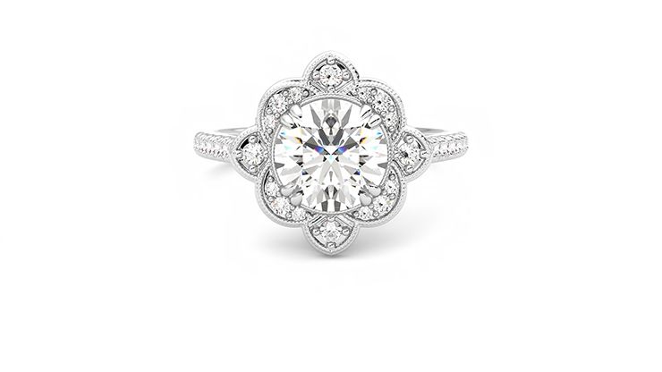 Taylor & Hart Neptune Round Engagement Ring 360 degree image 0
