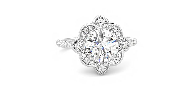 Taylor & Hart Neptune Round Engagement Ring 360 degree image 2