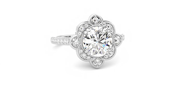 Taylor & Hart Neptune Round Engagement Ring 360 degree image 3