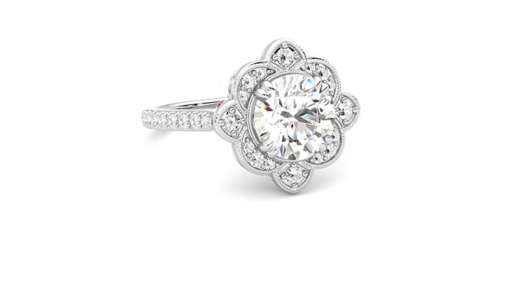 Taylor & Hart Neptune Round Engagement Ring 360 degree image 4