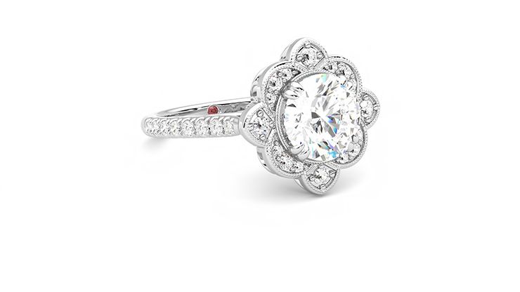 Taylor & Hart Neptune Round Engagement Ring 360 degree image 5