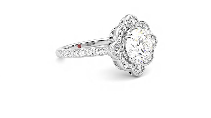 Taylor & Hart Neptune Round Engagement Ring 360 degree image 6