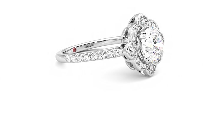 Taylor & Hart Neptune Round Engagement Ring 360 degree image 7