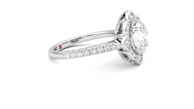 Taylor & Hart Neptune Round Engagement Ring 360 degree image 8