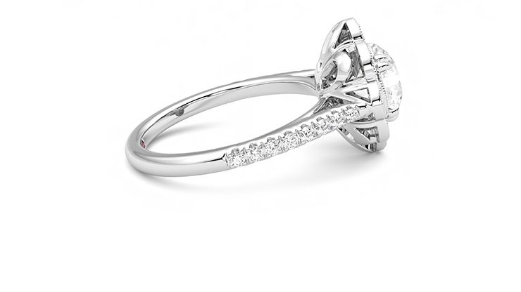 Taylor & Hart Neptune Round Engagement Ring 360 degree image 10