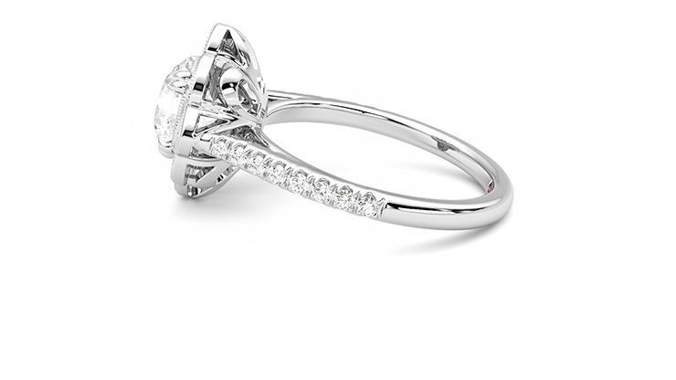Taylor & Hart Neptune Round Engagement Ring 360 degree image 20