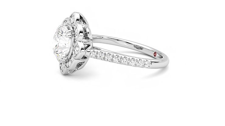 Taylor & Hart Neptune Round Engagement Ring 360 degree image 22