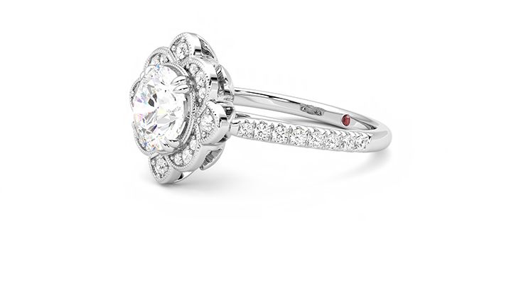Taylor & Hart Neptune Round Engagement Ring 360 degree image 23