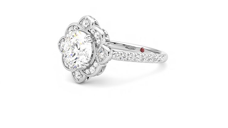 Taylor & Hart Neptune Round Engagement Ring 360 degree image 24