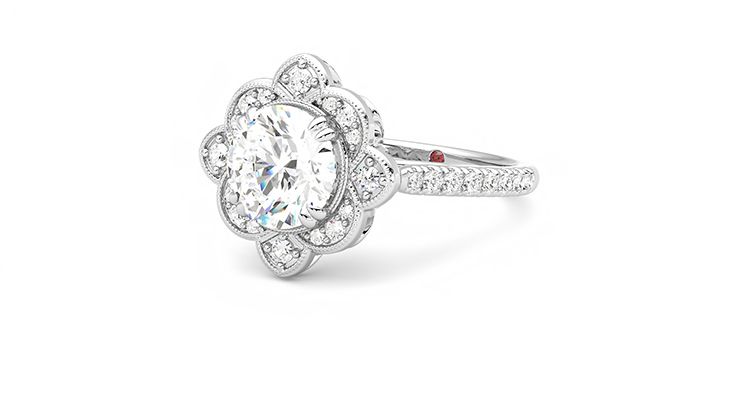 Taylor & Hart Neptune Round Engagement Ring 360 degree image 25