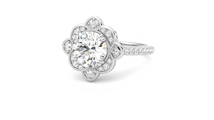 Taylor & Hart Neptune Round Engagement Ring 360 degree image 26