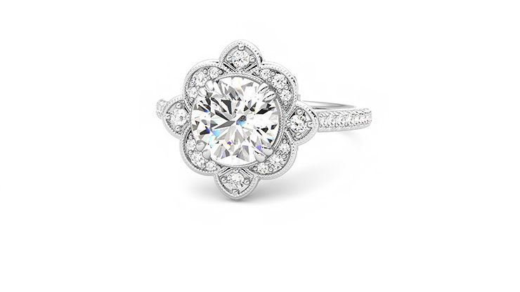 Taylor & Hart Neptune Round Engagement Ring 360 degree image 27