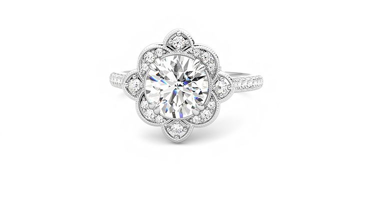 Taylor & Hart Neptune Round Engagement Ring 360 degree image 28