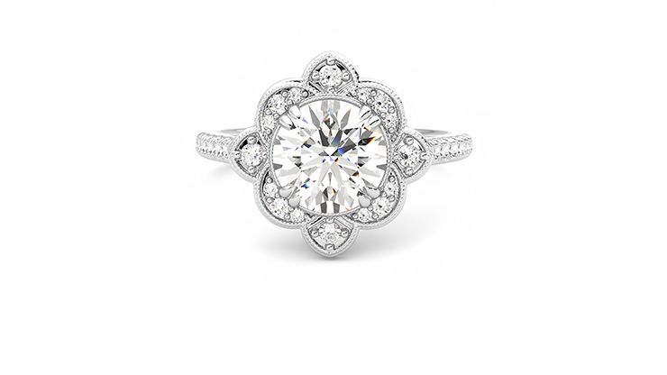 Taylor & Hart Neptune Round Engagement Ring 360 degree image 29