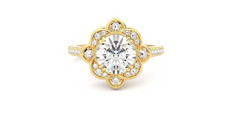 Taylor & Hart Neptune Round Engagement Ring 360 degree image 0