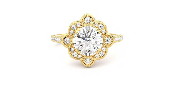 Taylor & Hart Neptune Round Engagement Ring 360 degree image 1