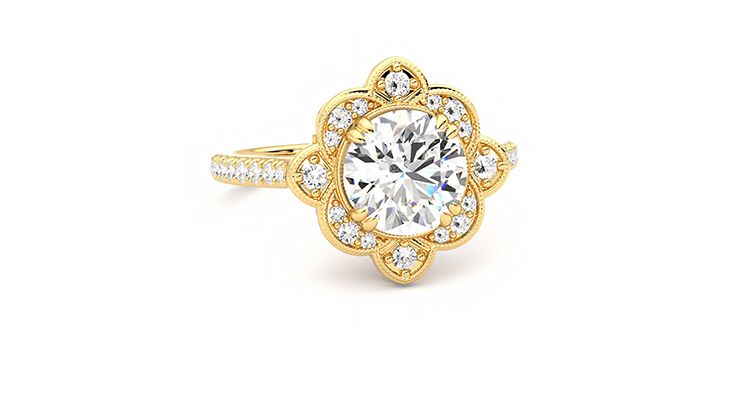 Taylor & Hart Neptune Round Engagement Ring 360 degree image 3