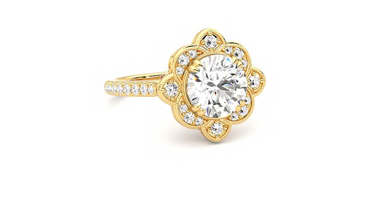 Taylor & Hart Neptune Round Engagement Ring 360 degree image 4