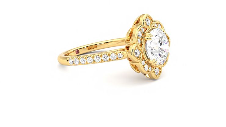 Taylor & Hart Neptune Round Engagement Ring 360 degree image 7