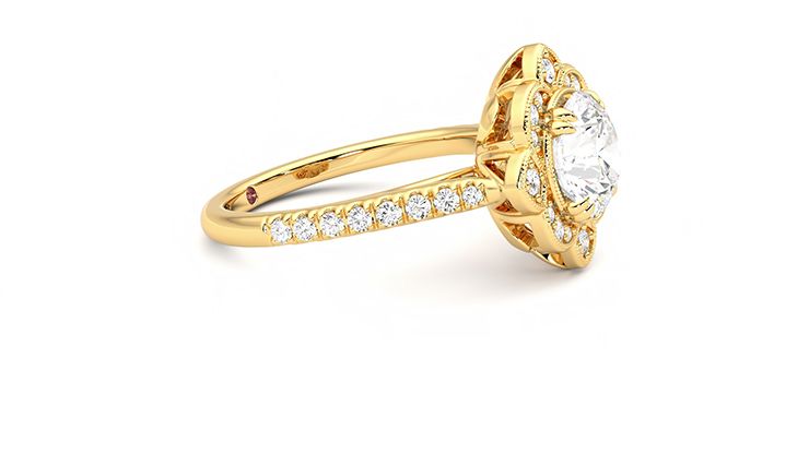 Taylor & Hart Neptune Round Engagement Ring 360 degree image 8