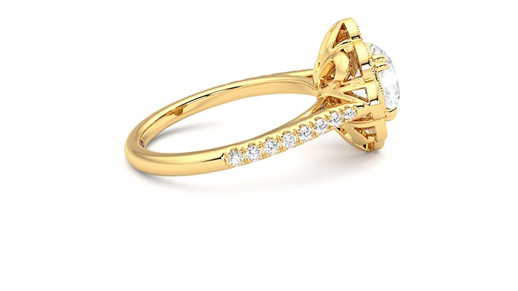 Taylor & Hart Neptune Round Engagement Ring 360 degree image 10