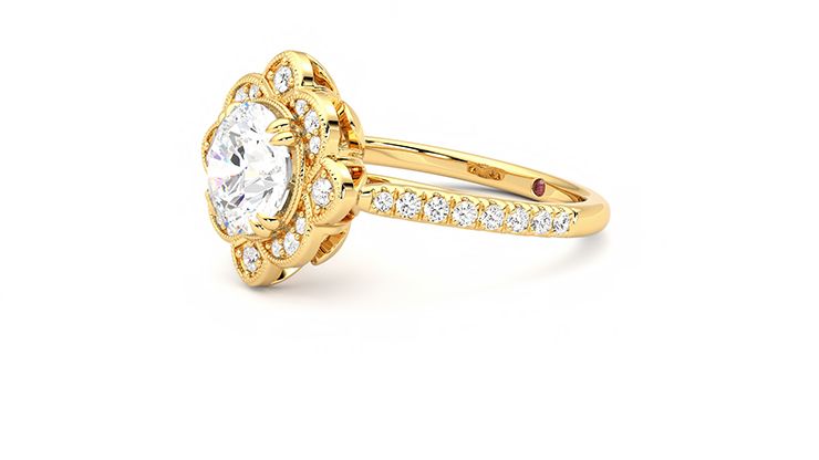 Taylor & Hart Neptune Round Engagement Ring 360 degree image 23