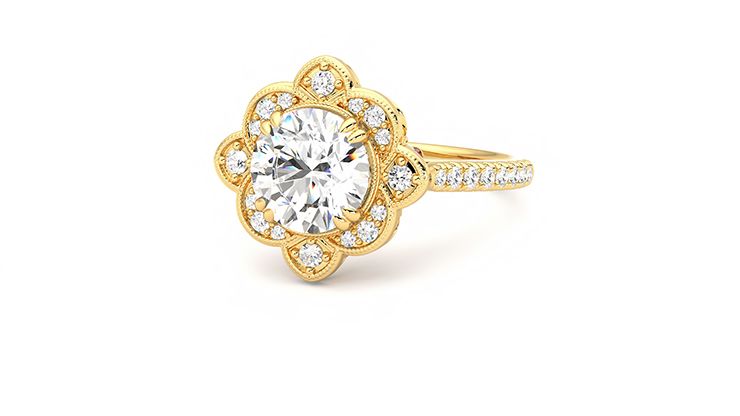 Taylor & Hart Neptune Round Engagement Ring 360 degree image 26