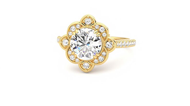 Taylor & Hart Neptune Round Engagement Ring 360 degree image 27