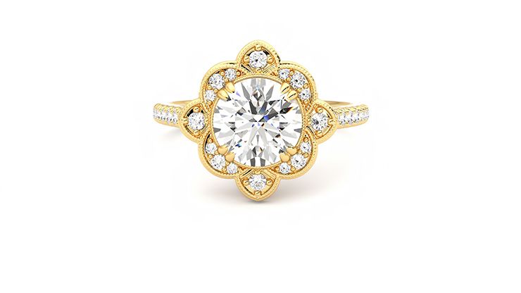 Taylor & Hart Neptune Round Engagement Ring 360 degree image 29