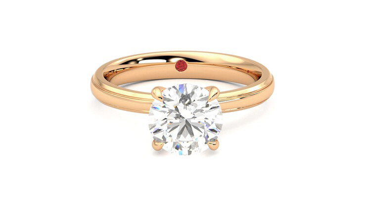 Taylor & Hart Nouveau Round Engagement Ring 360 degree image 1
