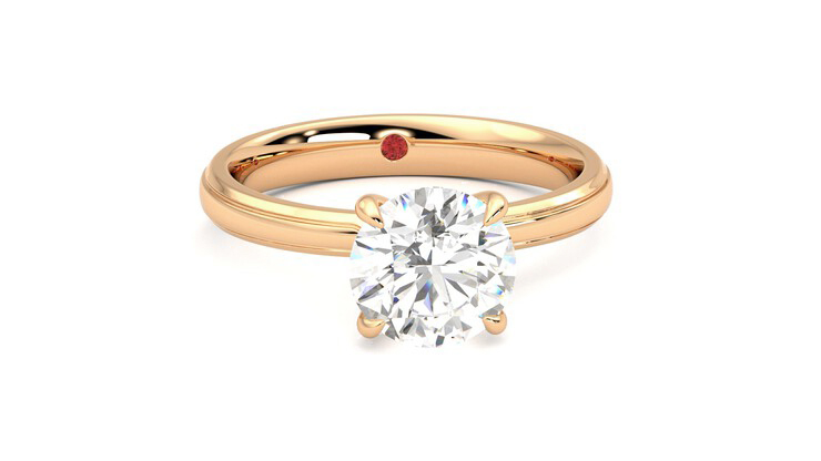 Taylor & Hart Nouveau Round Engagement Ring 360 degree image 2