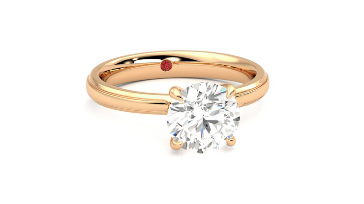 Taylor & Hart Nouveau Round Engagement Ring 360 degree image 3