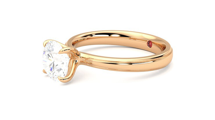 Taylor & Hart Nouveau Round Engagement Ring 360 degree image 23
