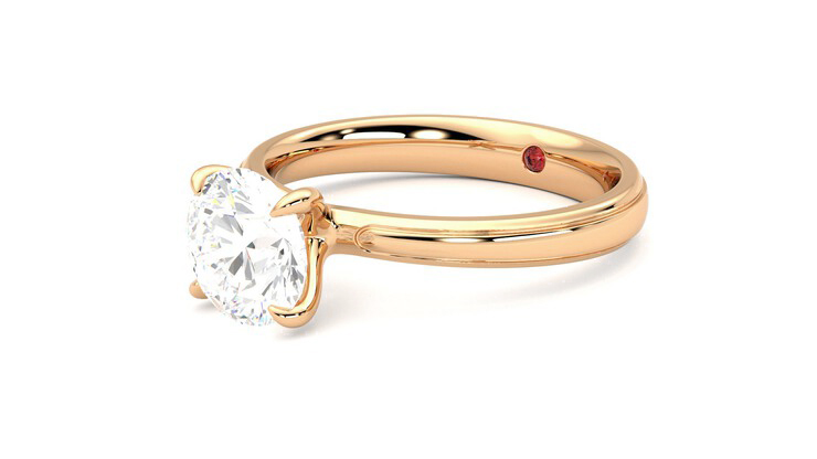 Taylor & Hart Nouveau Round Engagement Ring 360 degree image 24