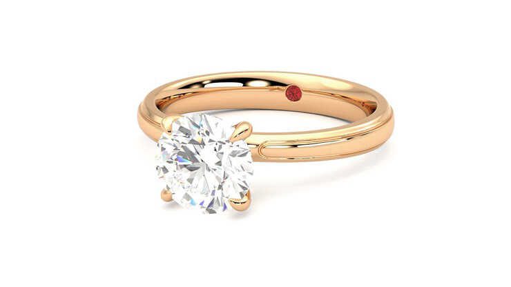 Taylor & Hart Nouveau Round Engagement Ring 360 degree image 26